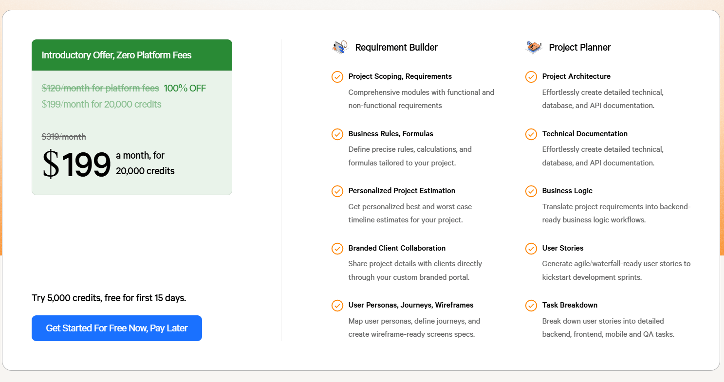 DhiWise Requirement Builder & Project Planner Pricing