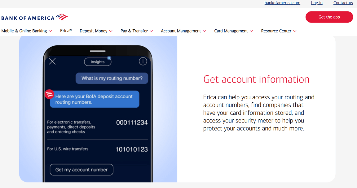 Bank of America Erica Virtual Assistant
