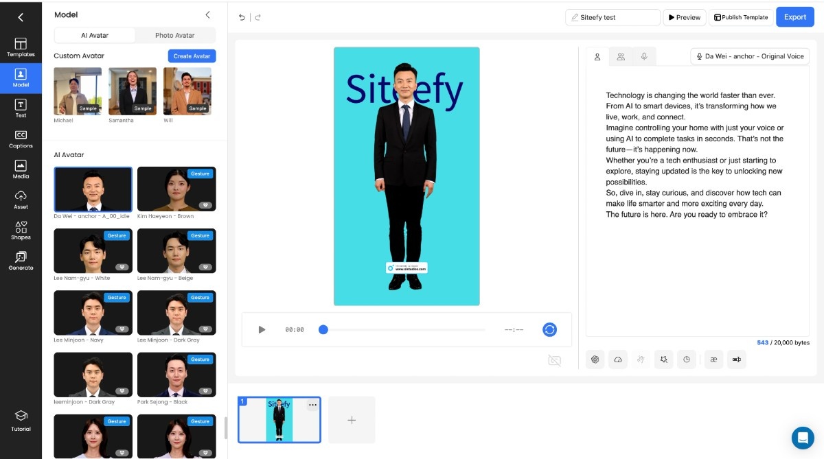 AI Studios video creation process