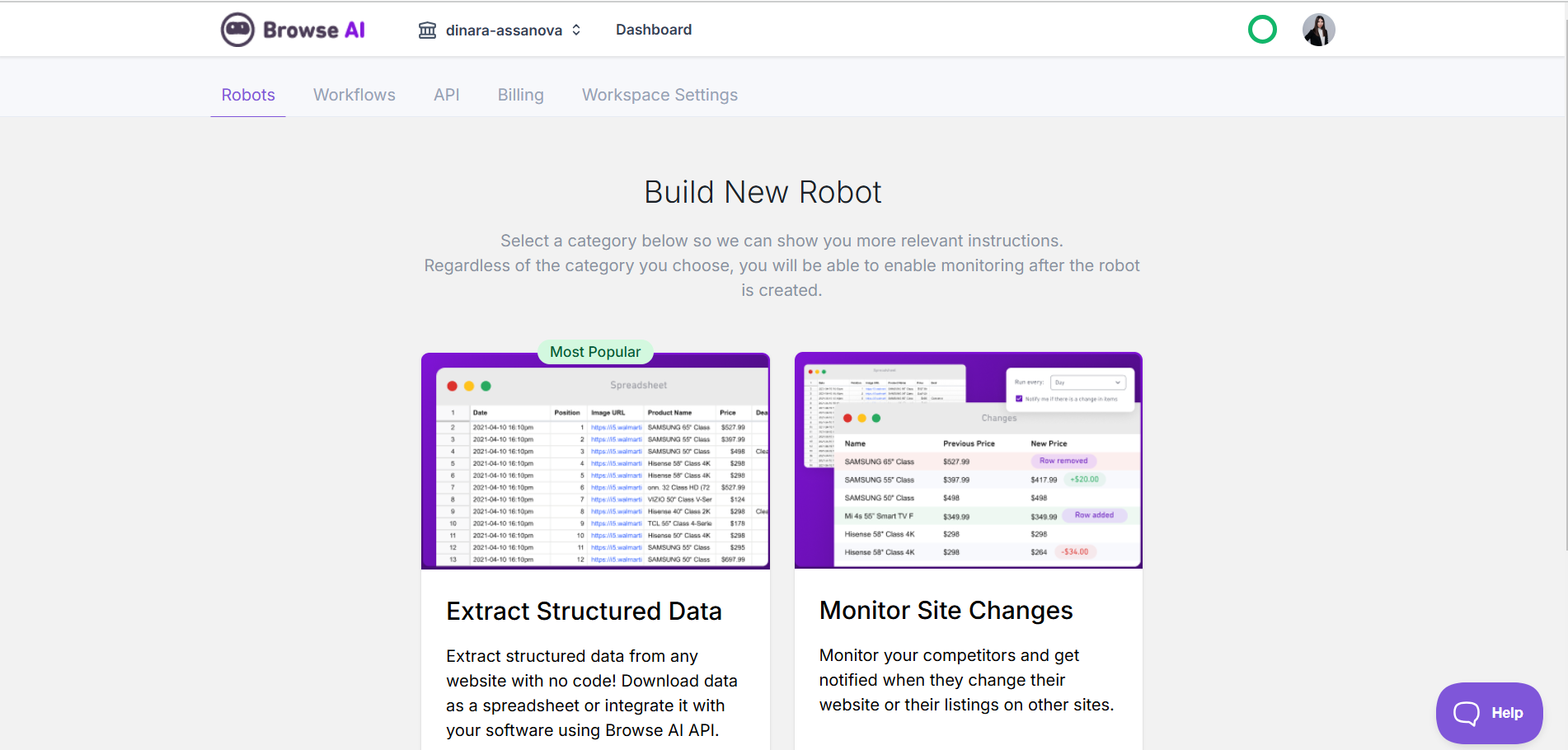 Browse AI Build New Robot