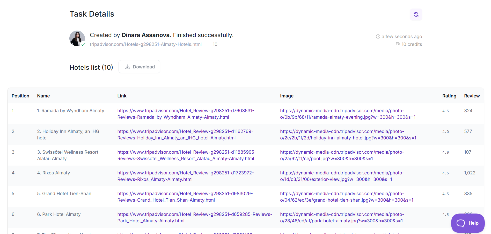 Browse Ai task results