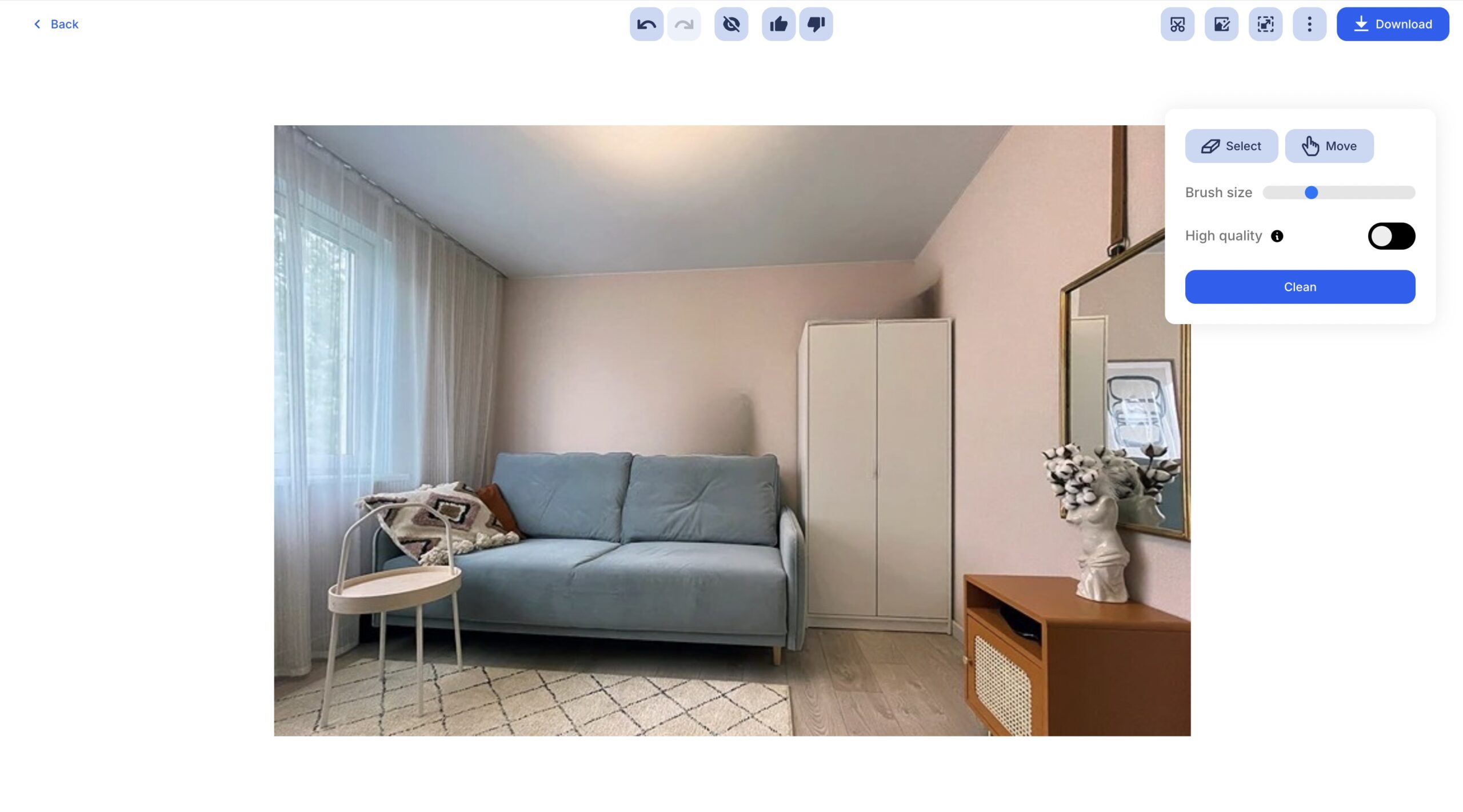 Clipdrop object removing result