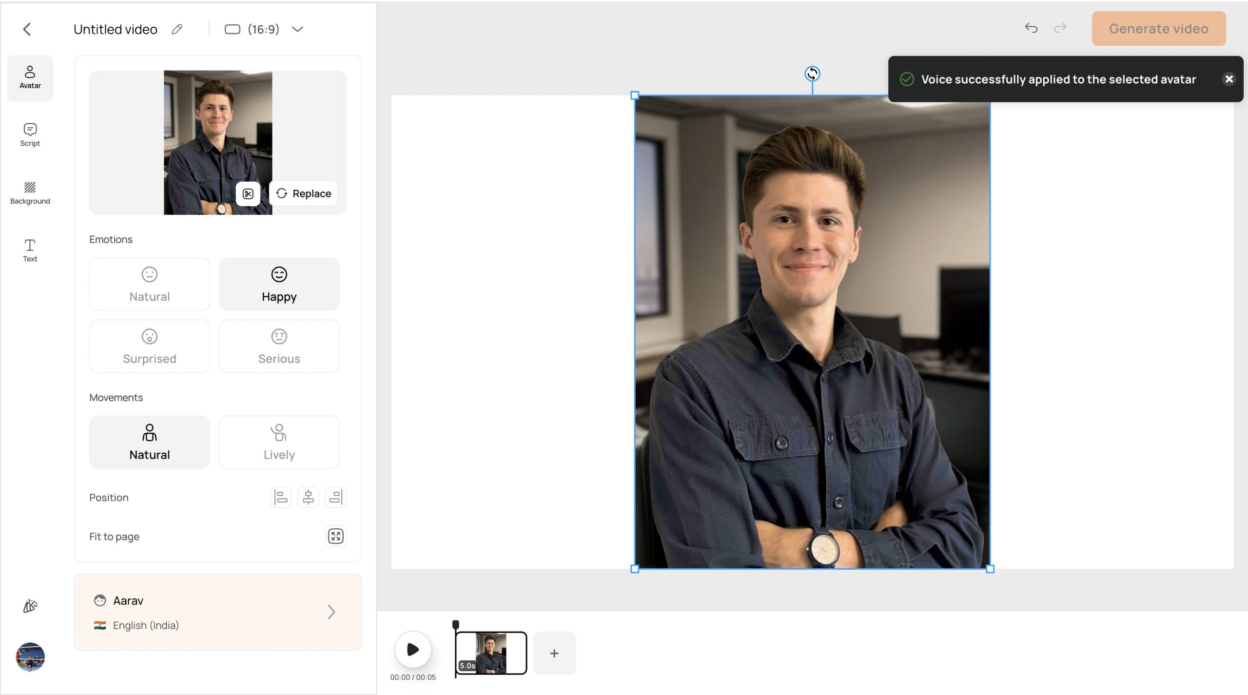 D-ID creating a video