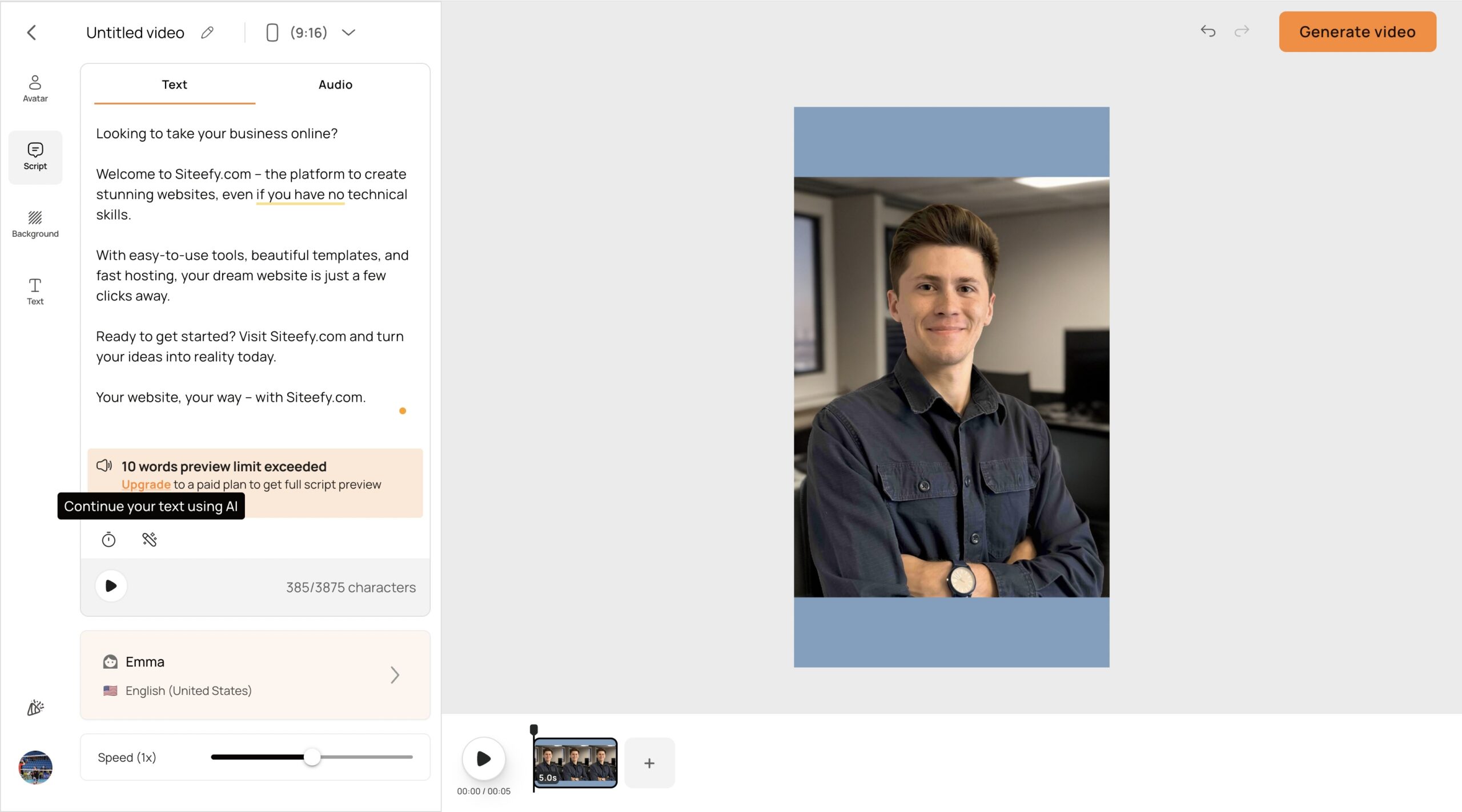 D-ID writing a script