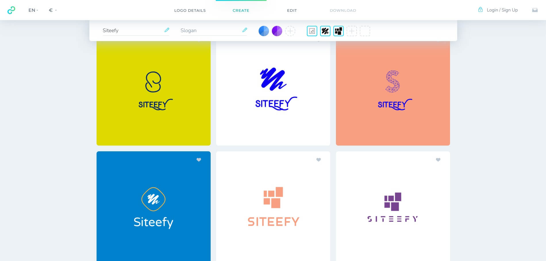 Logopony create logo page