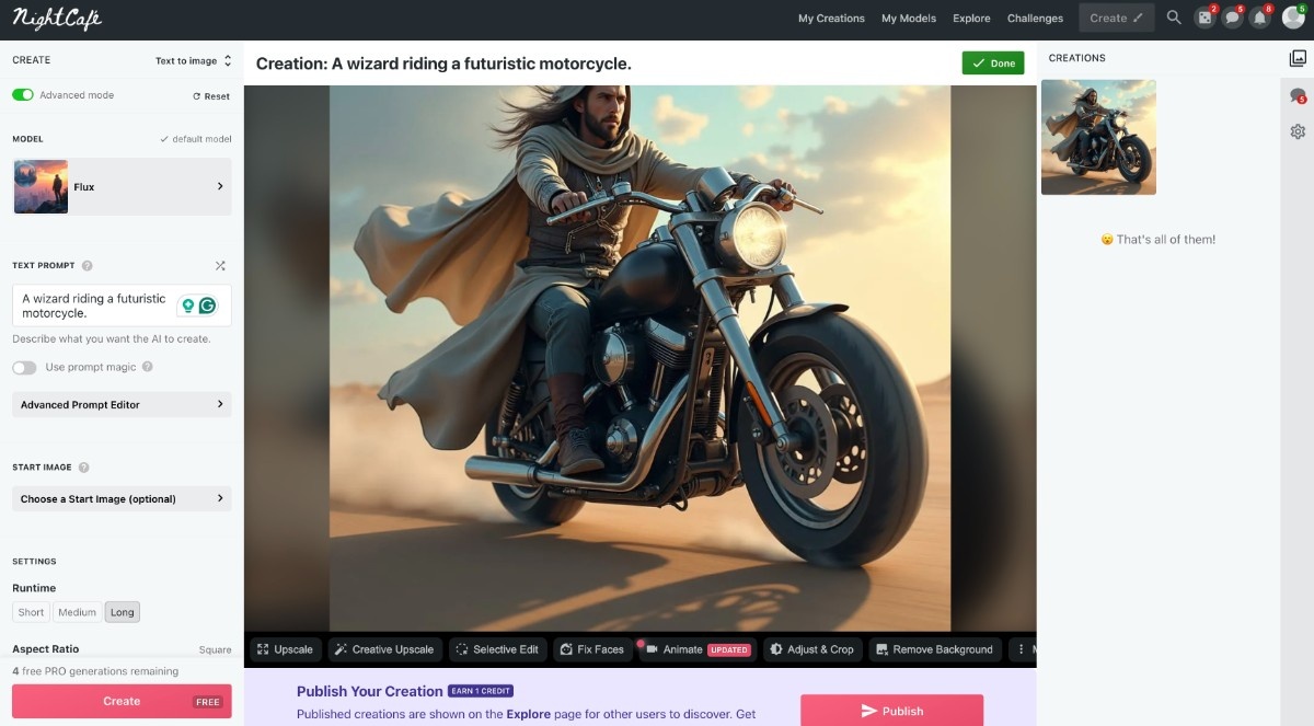 NightCafe image generation process