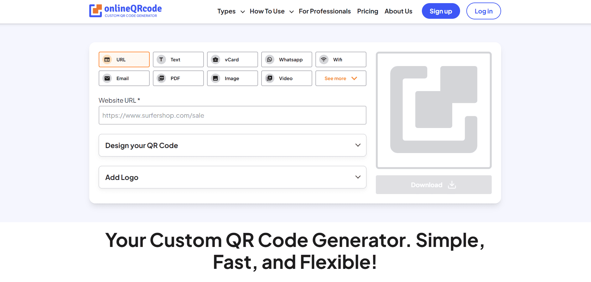 OnlineQRCode Homepage