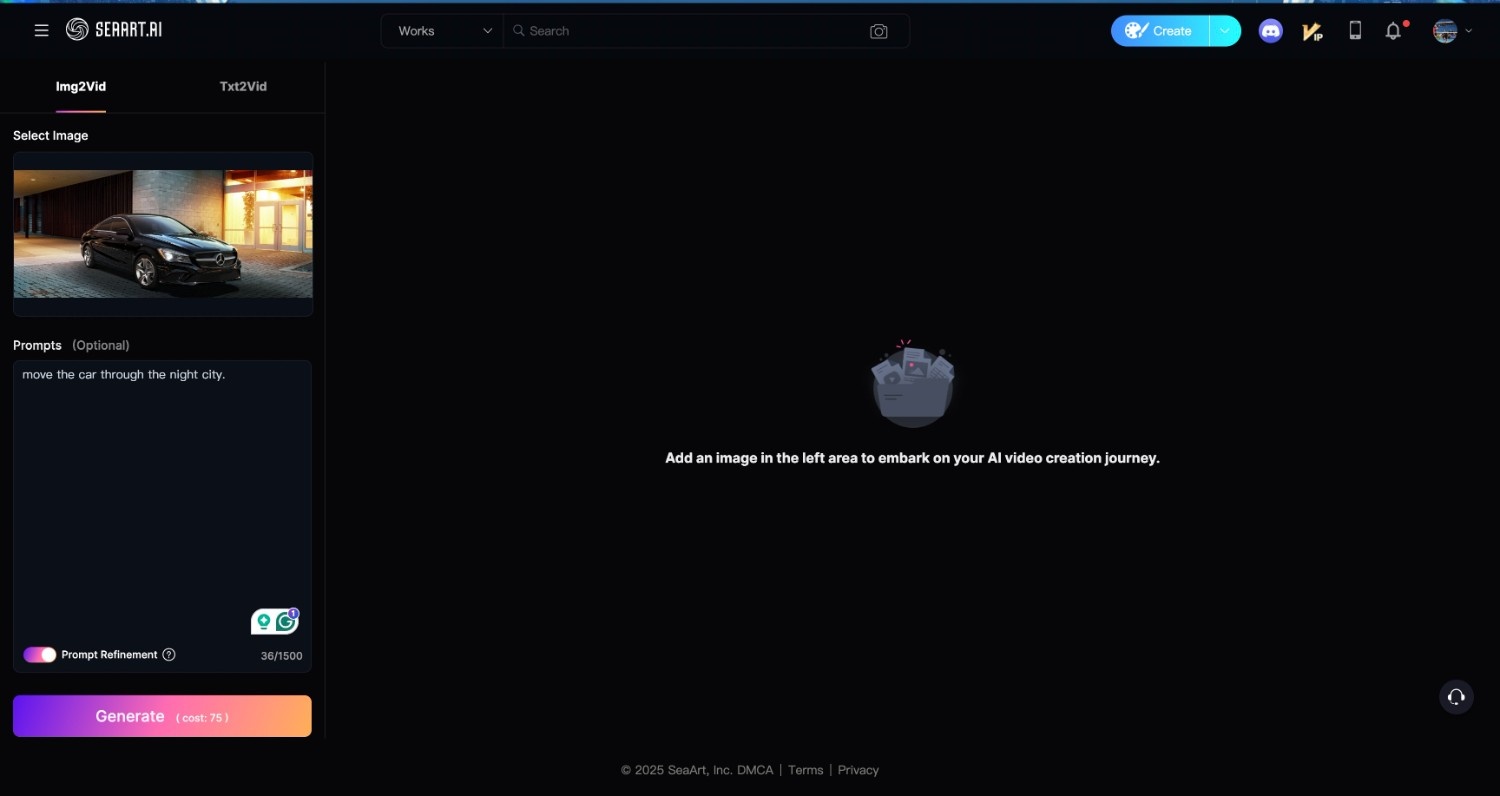 SeaArt selecting tool